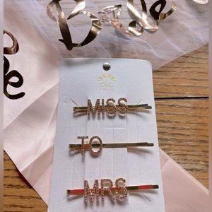 Miss to Mrs hair clips brand new